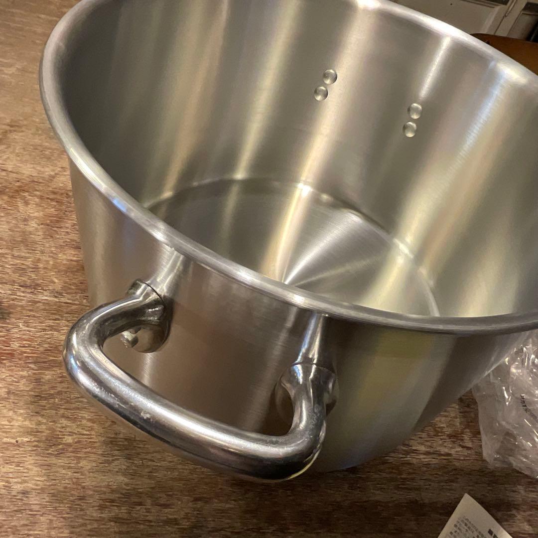 新品未使用！アカオ ＤＯＮ 硬質アルミ半寸胴鍋 33cm プロ仕様 業務用鍋