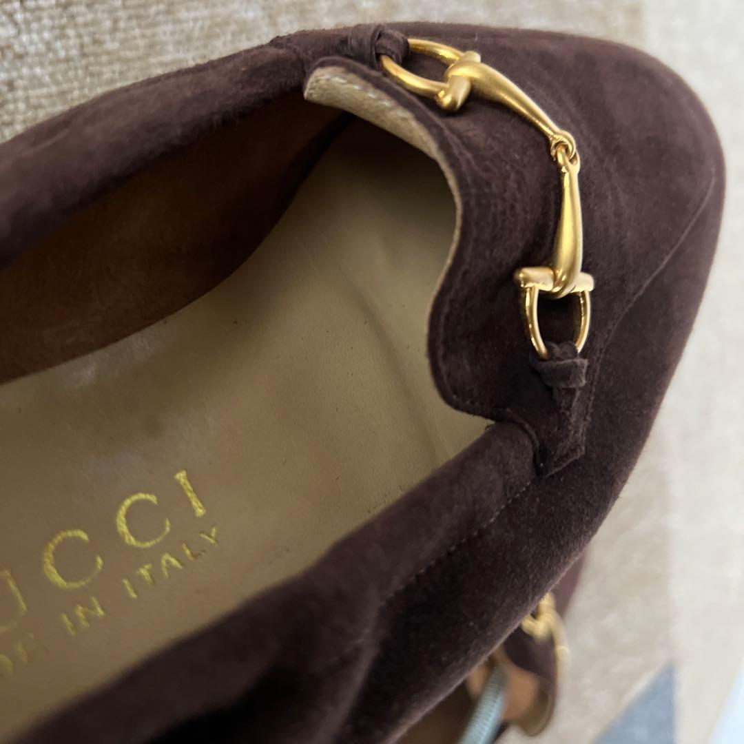 GUCCIブラウン スエード ローファー MADE IN ITALY37.5