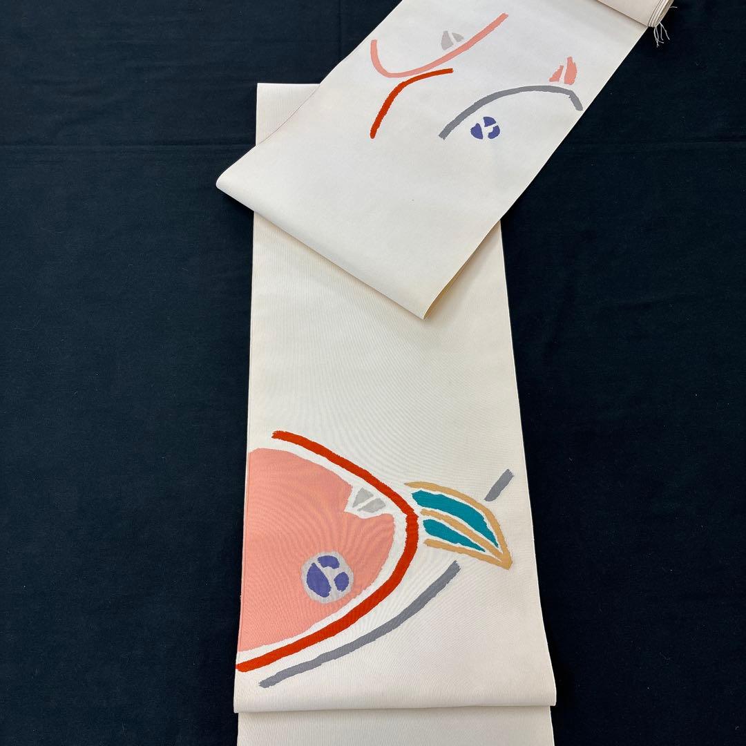 なっちー最高級品☆新品正絹手織本すくい工芸つづれ織八寸なごや帯袷、単衣適品