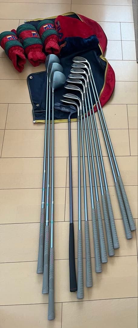 FILA キャディバッグ & クラブ12本セット　レッド