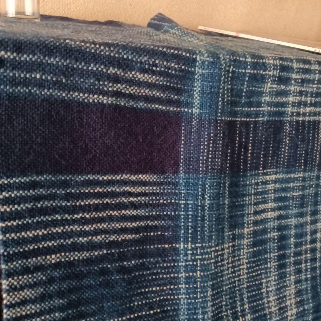 ＜未使用＞正藍染め　タペストリー/敷物　機織り　約45.5cm ×124 cm