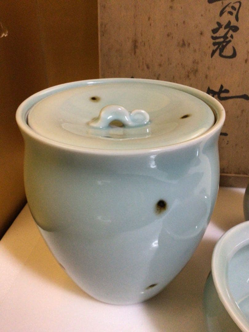 茶道具 青磁 皆具 共箱付き