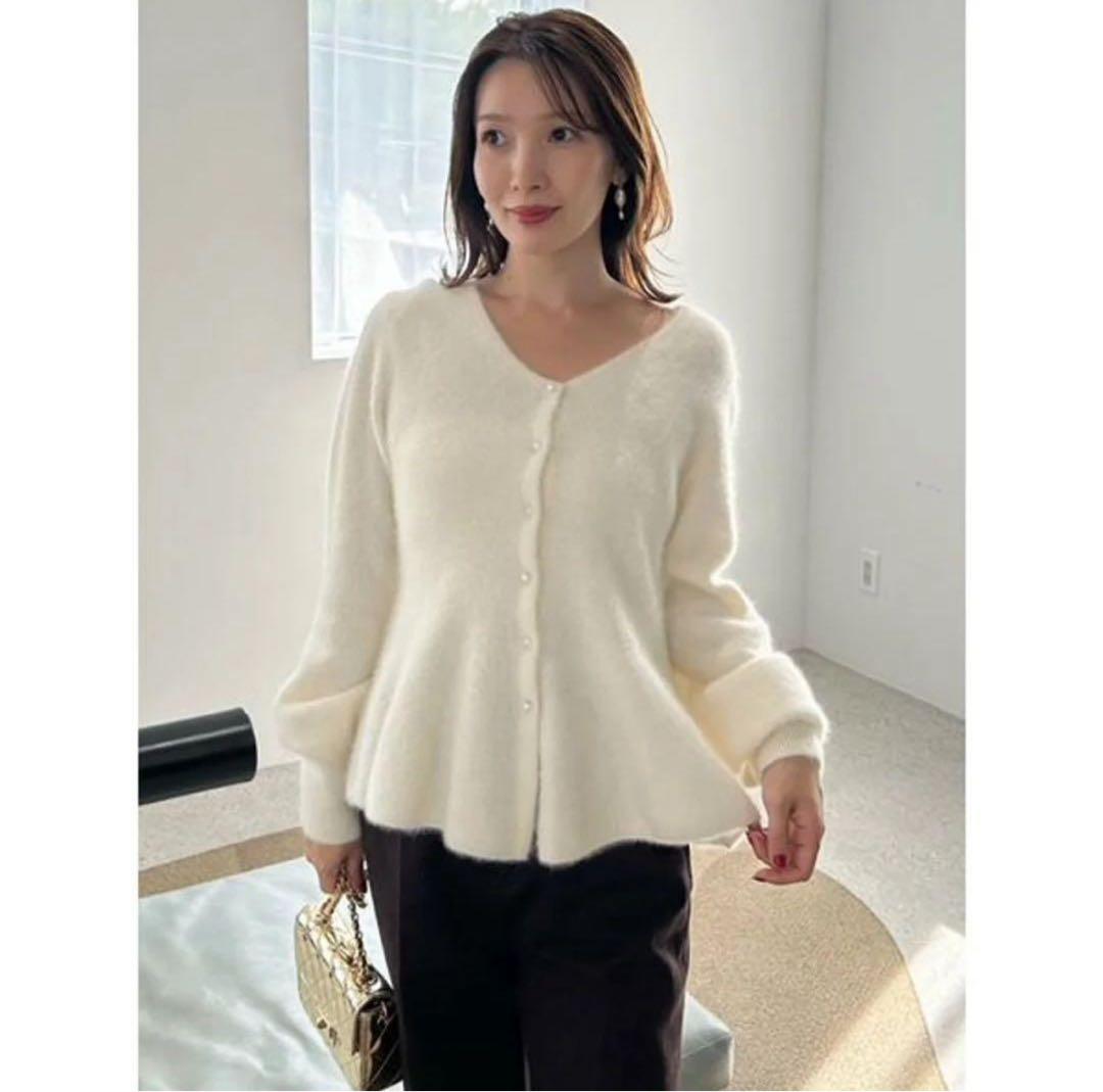 最終値下げ FRAY I.Dフォックスカシミアペプラムカーディガン