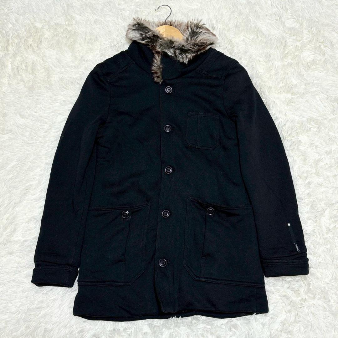 DIESEL ブラック 黒 ファー付きモッズコート XS 中綿 M相当