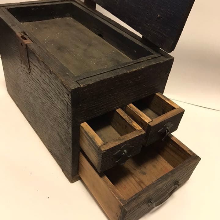 レトロ 木箱 小物入れ ①