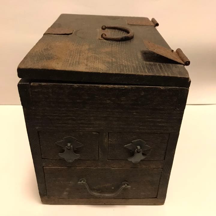 レトロ 木箱 小物入れ ①