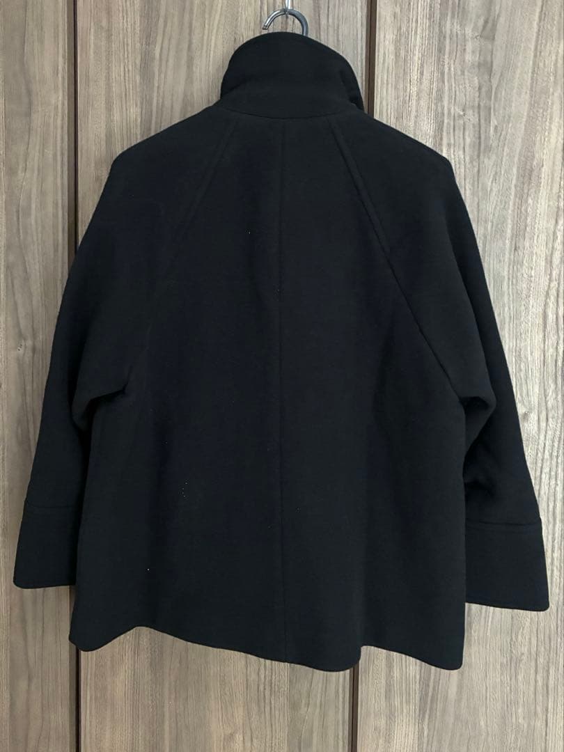 スピックアンドスパン　モッサステンカラーショートコート　34黒