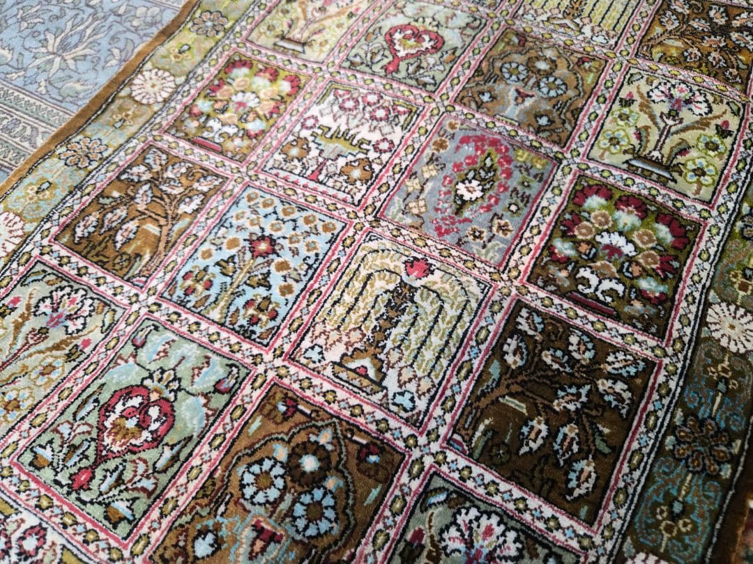 ペルシャ絨毯ライナークム産本物手織り新品35x191cm 新品サイン有りオススメ