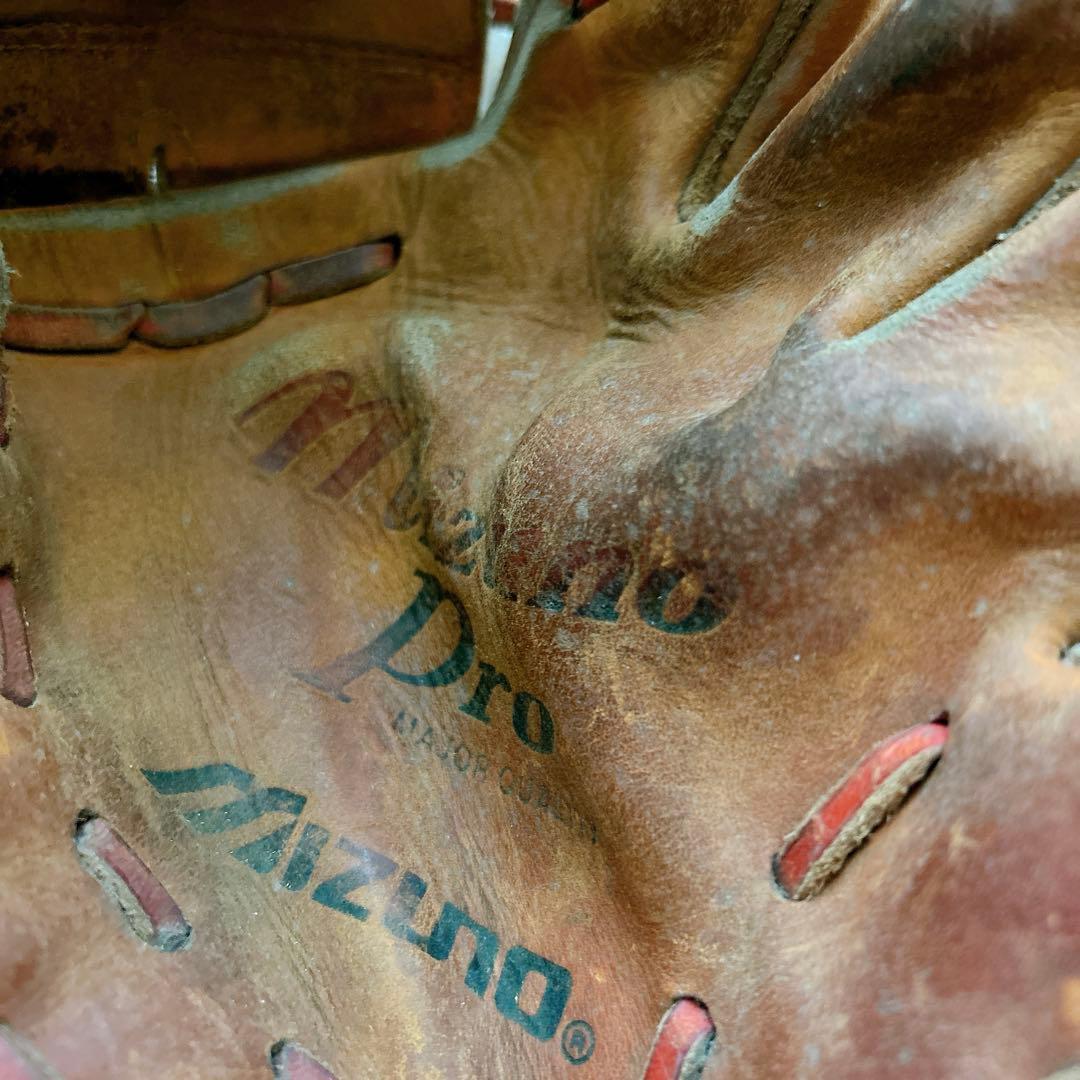 日本製　ミズノプロ　グローブ　ロゴ　ブラウン