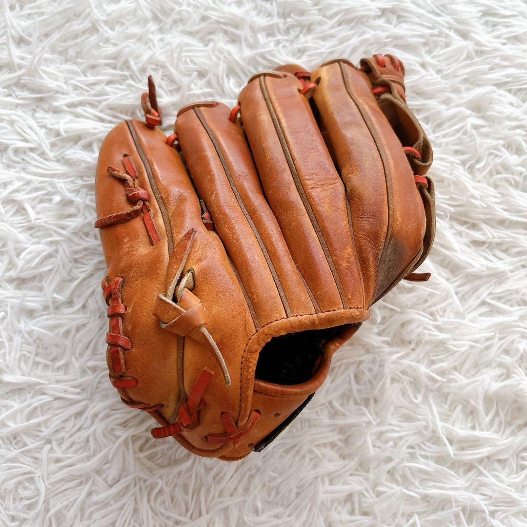 日本製　ミズノプロ　グローブ　ロゴ　ブラウン