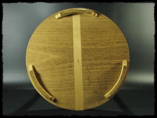 駒沢 利斎 利休好 桐 丸卓 棚物 茶道具 千家十職 指物師 共箱 f309