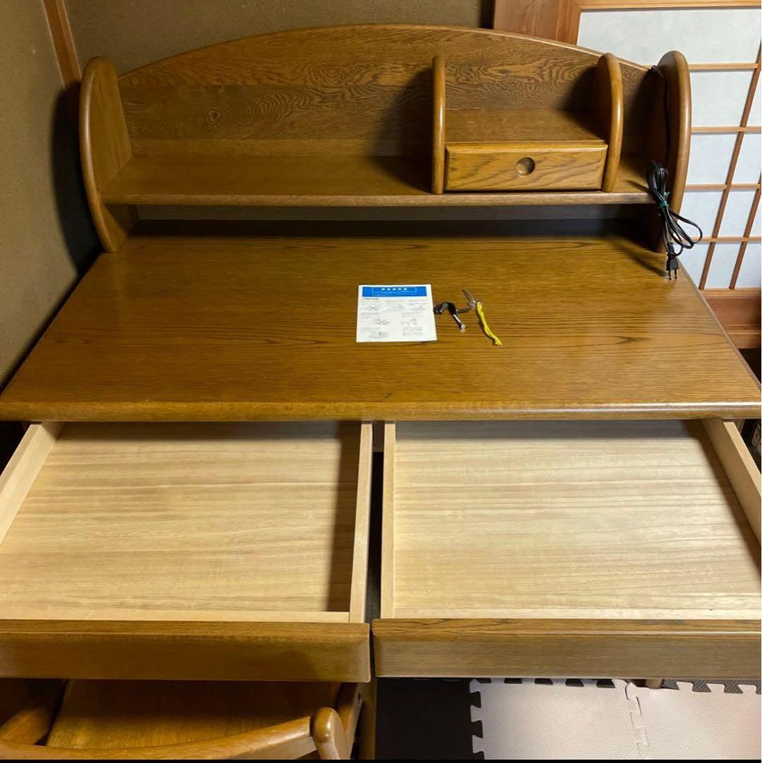 【引き取り限定】浜本工芸　学習机　椅子　チェスト　本棚　5点セット