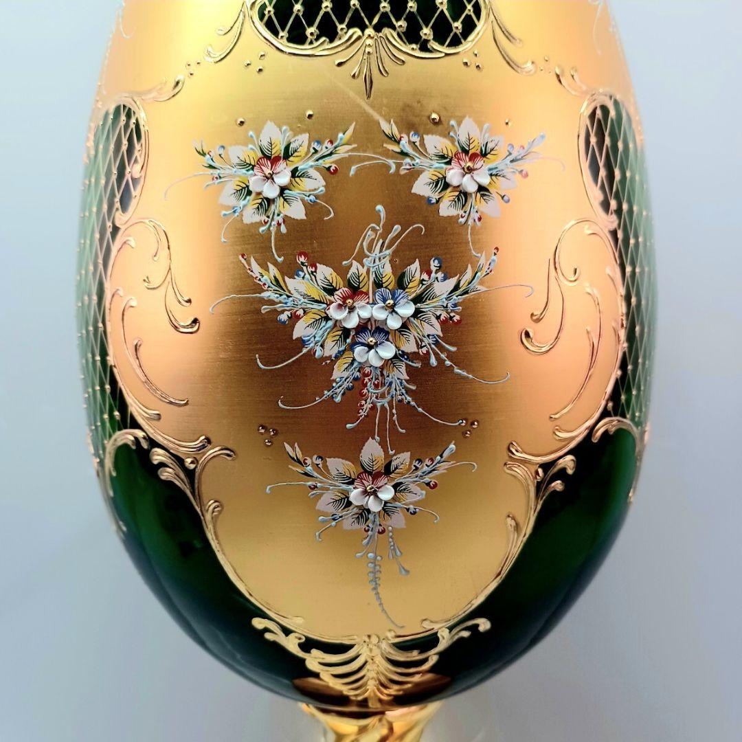 MURANO 特大 45.5㎝ ムラノ ハイエナメル ワイングラス 型 オブジェ