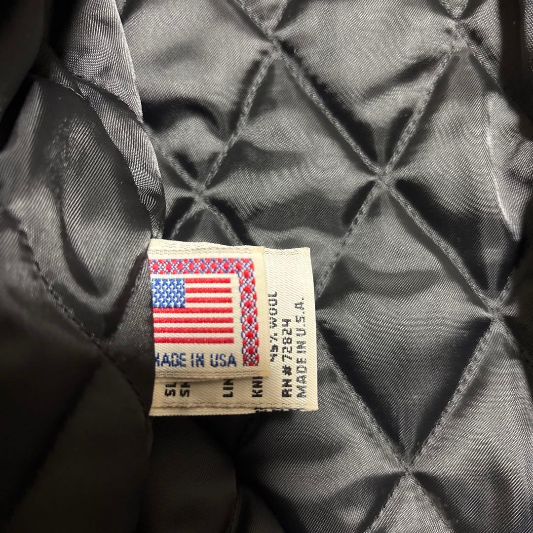 【早い者勝ち】訳ありゴールデンベアスタジャン黒ブラックレザーMサイズスタジャン