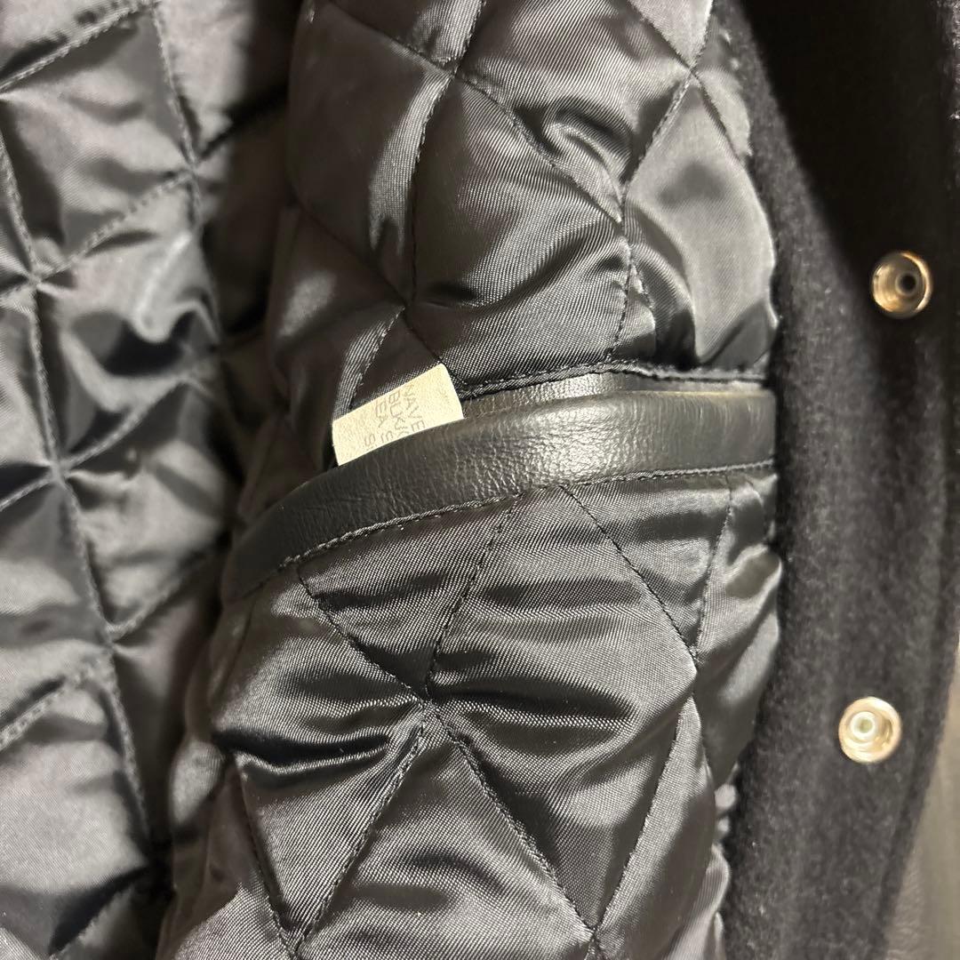 【早い者勝ち】訳ありゴールデンベアスタジャン黒ブラックレザーMサイズスタジャン