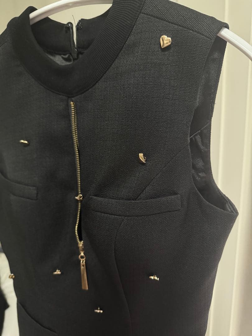 ROBE de FLEURS ハートボタンキュートネスミニドレス