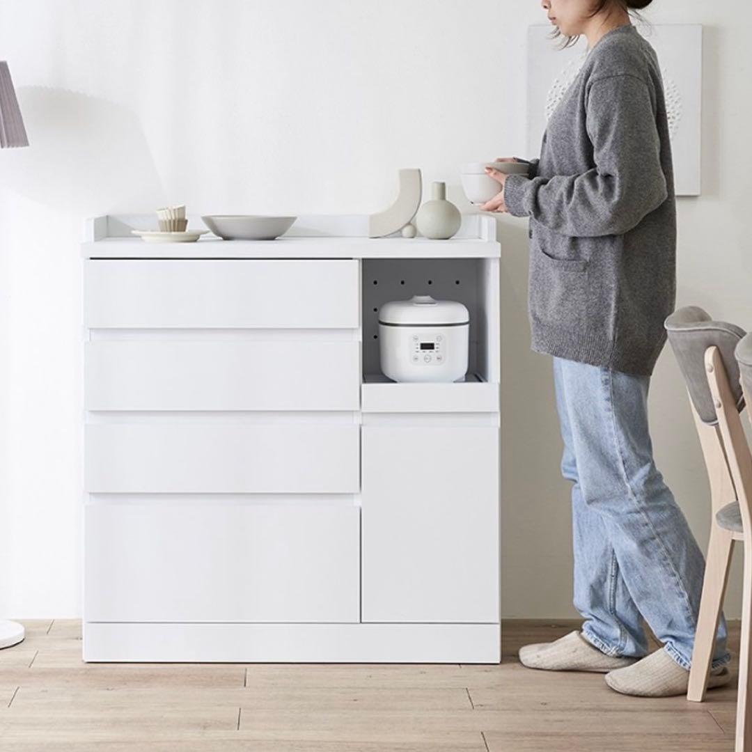 【送料込】LOWYA キッチン収納 引き出し付き