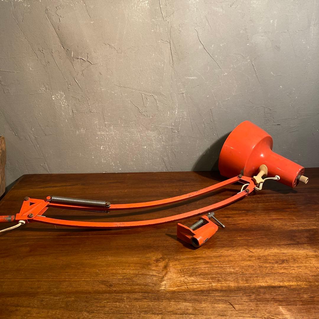 昭和レトロ フレキシブルアーム照明 卓上 万力付き インダストリアル