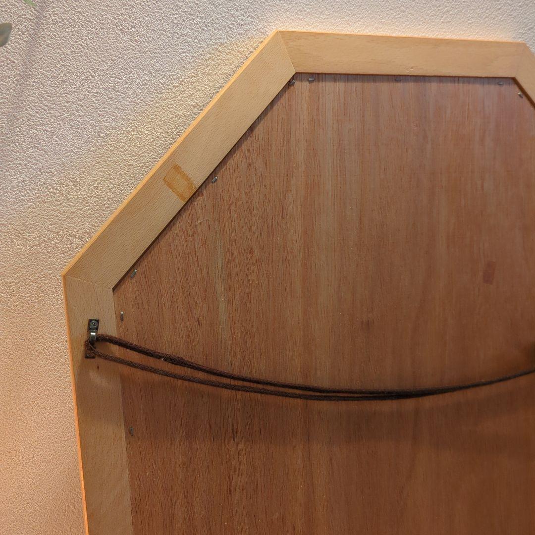 鏡　八角形　ビーチ材　塩川光明堂