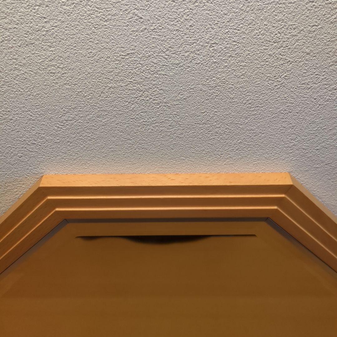 鏡　八角形　ビーチ材　塩川光明堂