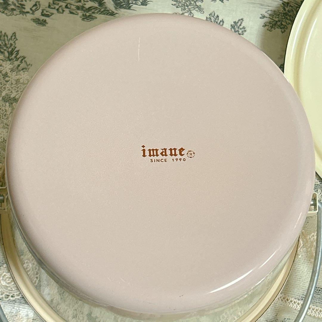 イマン ダイアナローズ蓋付ミニバケツ imane ホーロー薔薇雑貨ローズ マニー