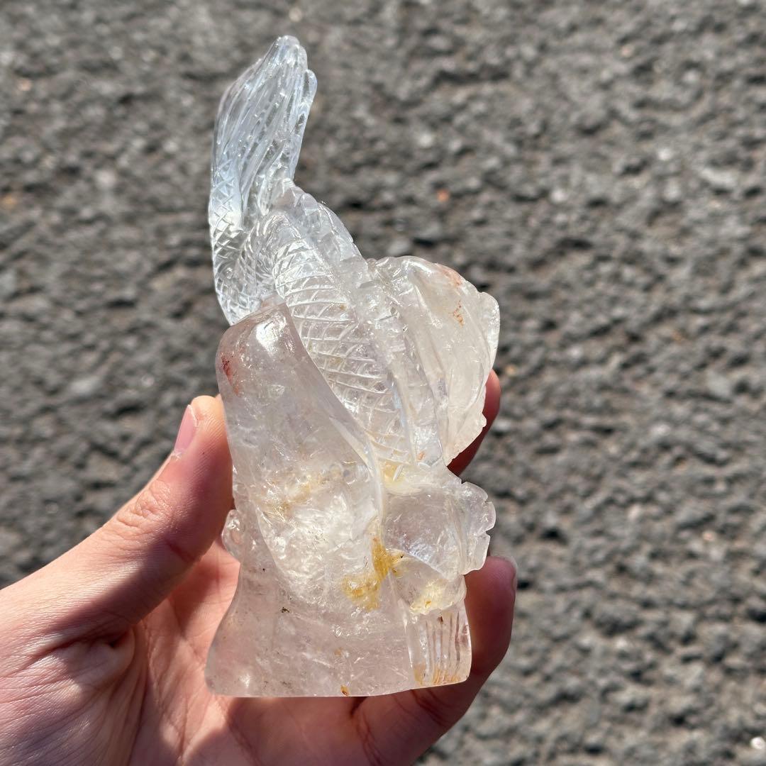 天然石水晶の龍　置物　ご購入前に在庫確認必要G.277