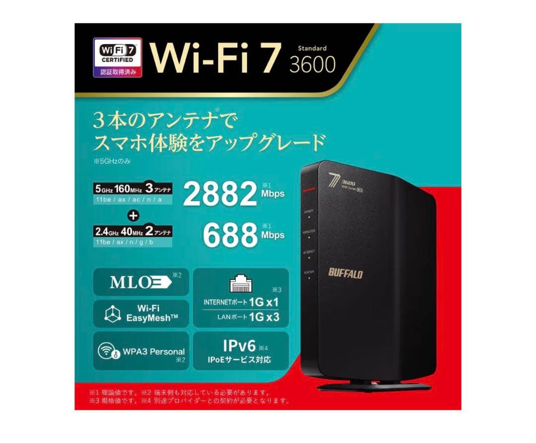 バッファロー WiFi ルーター 無線LAN2882+688Mbps
