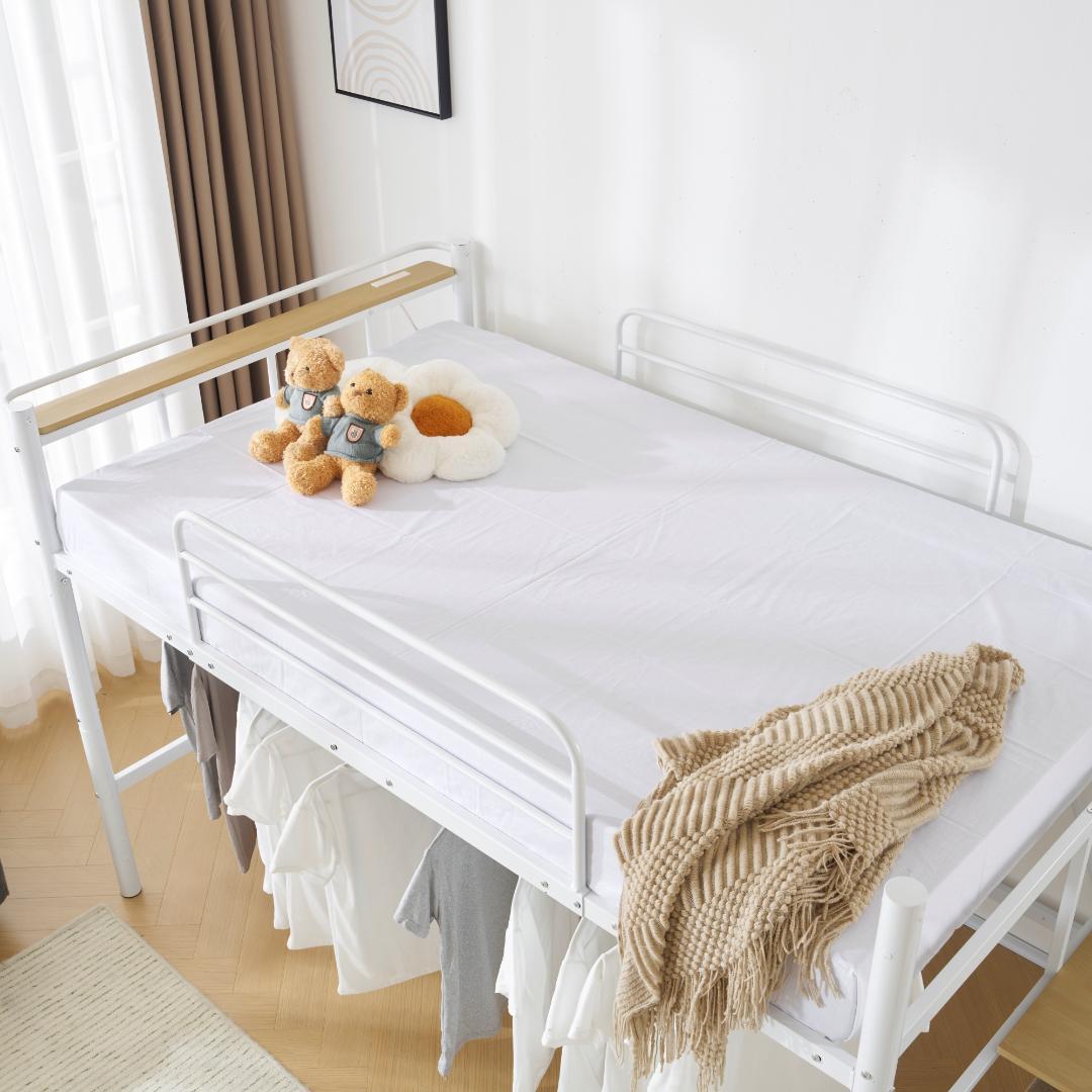 ロフトベッド【パイプ床板・SDセミダブル】 北欧風 大人 一人暮らしWHITE