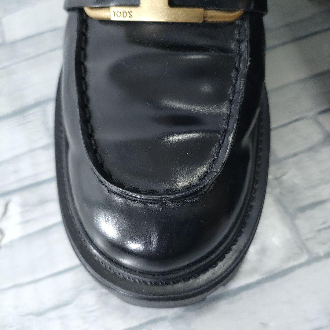 箱保存袋付き✨TOD'S　タイムレス　ローファー　ガラスレザー　厚底　36.5