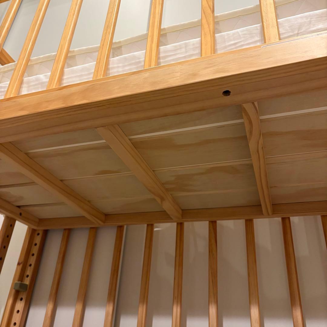 【美品】大和屋 そいねーる＋ムーブ ベビーベッド ナチュラル　マットレス