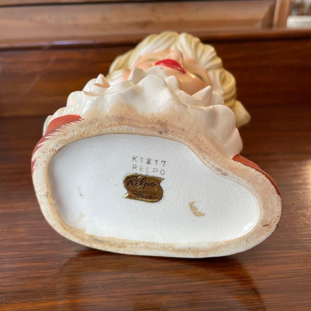 希少品！ 50's　貴婦人の花瓶　JAPAN製　陶器女性アメリカアンティーク雑貨