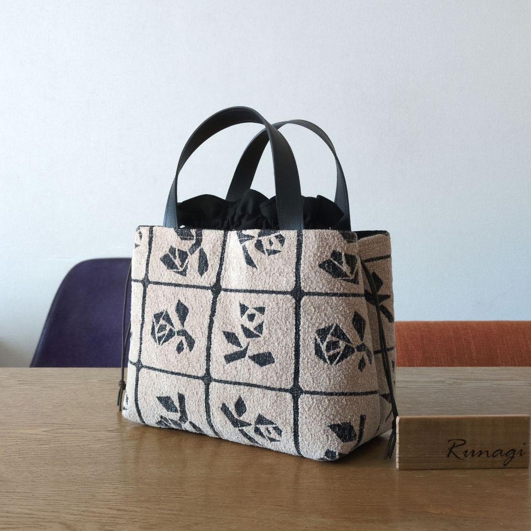 あおりポケットの巾着バッグ＊ミナペルホネン lulu