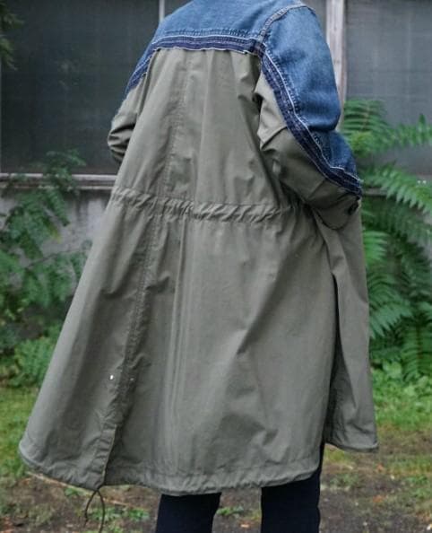 sacai サカイ　デニム　ドッキング　モッズコート　ニットMA1