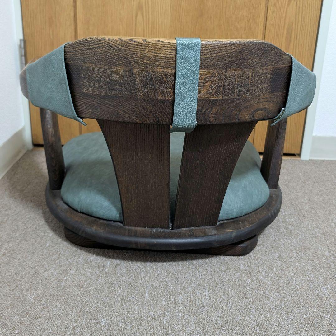 タモ材　座椅子　回転　昭和　レトロ　高級家具　アンティーク　ヴィンテージ　希少