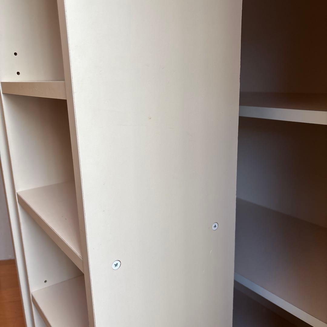 ぽん家具　ホワイト・本収納・押入れ整理ラック(スライドタイプ)