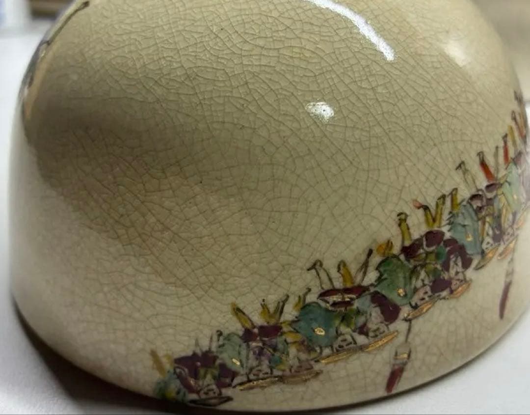 【骨董品・古道具・アンティーク】大名行列・茶碗★大きな破損無し