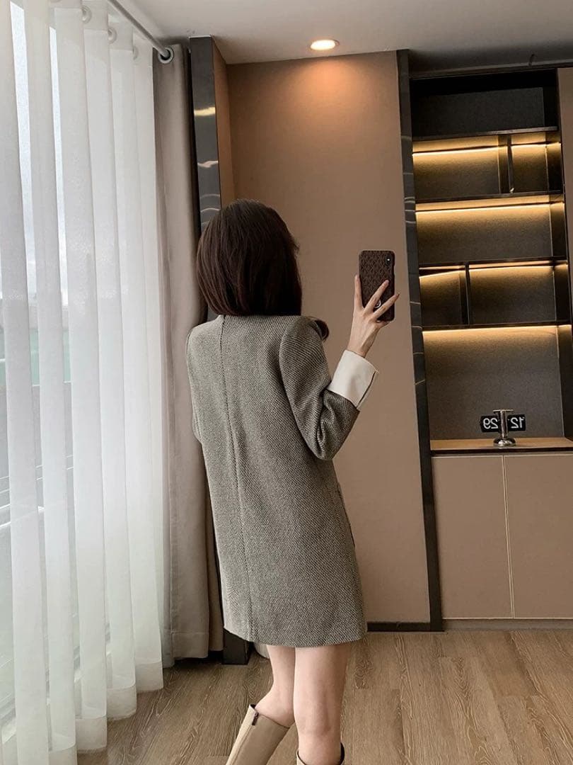 秋冬大活躍★ダブルボタンミニワンピース❤️お出かけコーデに必須