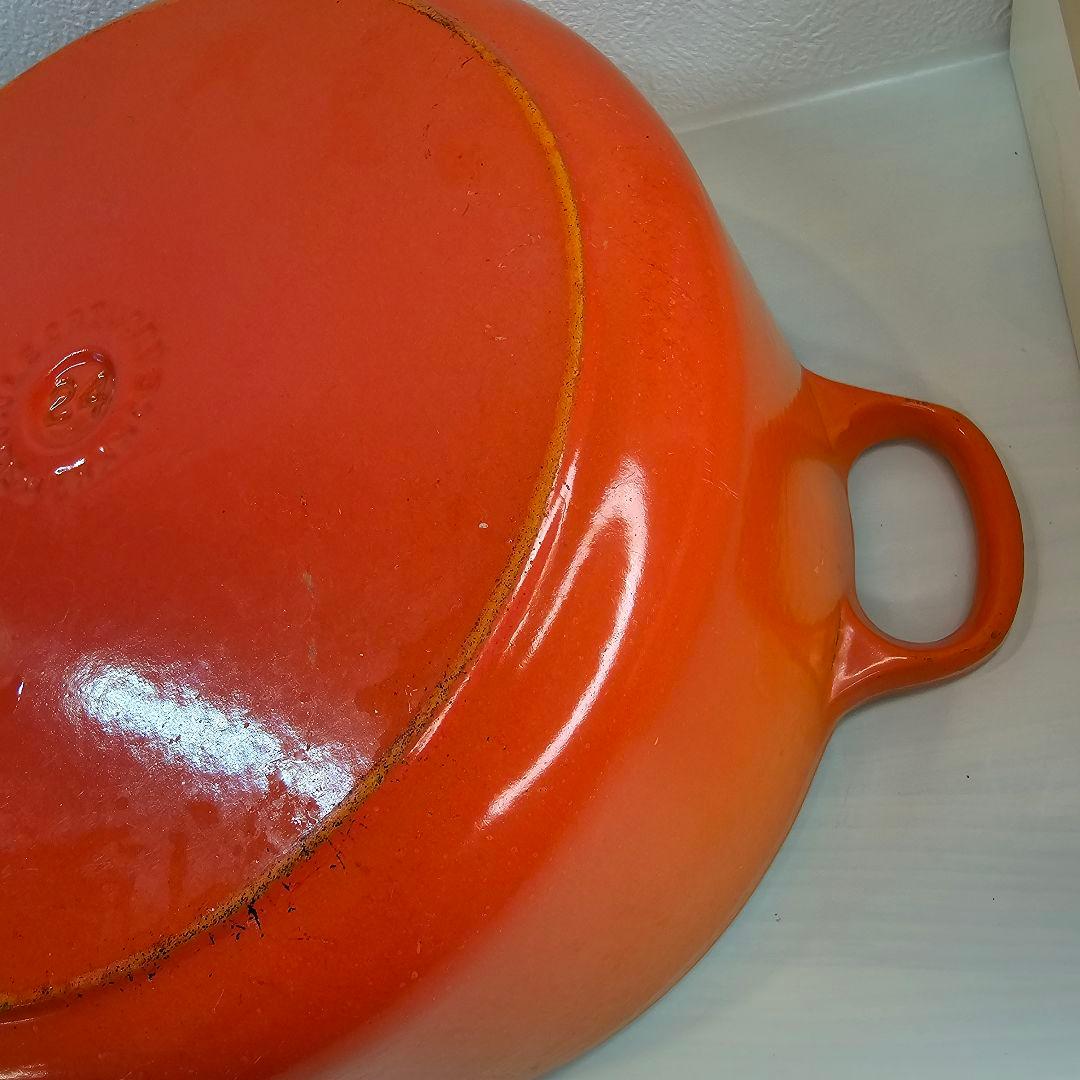 LE CREUSET ル・クルーゼ オレンジ 鋳鉄製 両手鍋 24cm