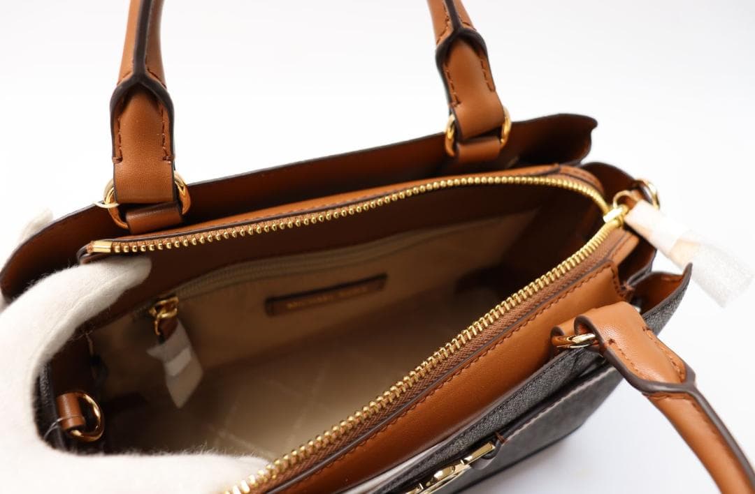 新品 マイケルコース REED ベルテッドバッグ - MKシグネチャー ブラウン