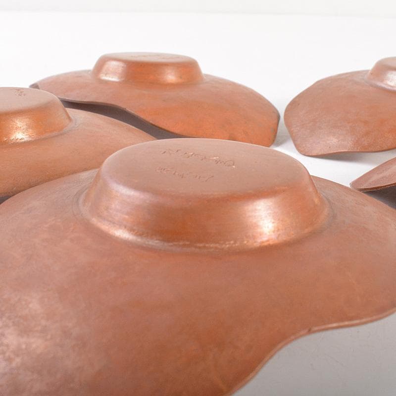 煎茶道具　素銅　木瓜式　茶托　十八客　合計約1429g　在銘　共箱　MR7539