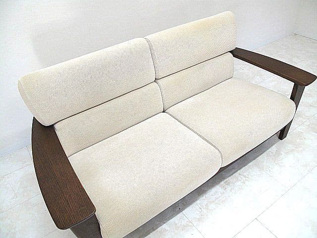 柏木工 「ソフィ」 オーク無垢材2人掛けソファ W168cm 　2Pソファ