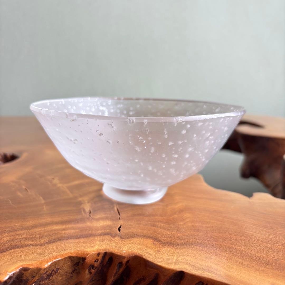 ぎやまん銀散し 硝子茶碗 義山 抹茶碗 茶道具 共箱（174t）