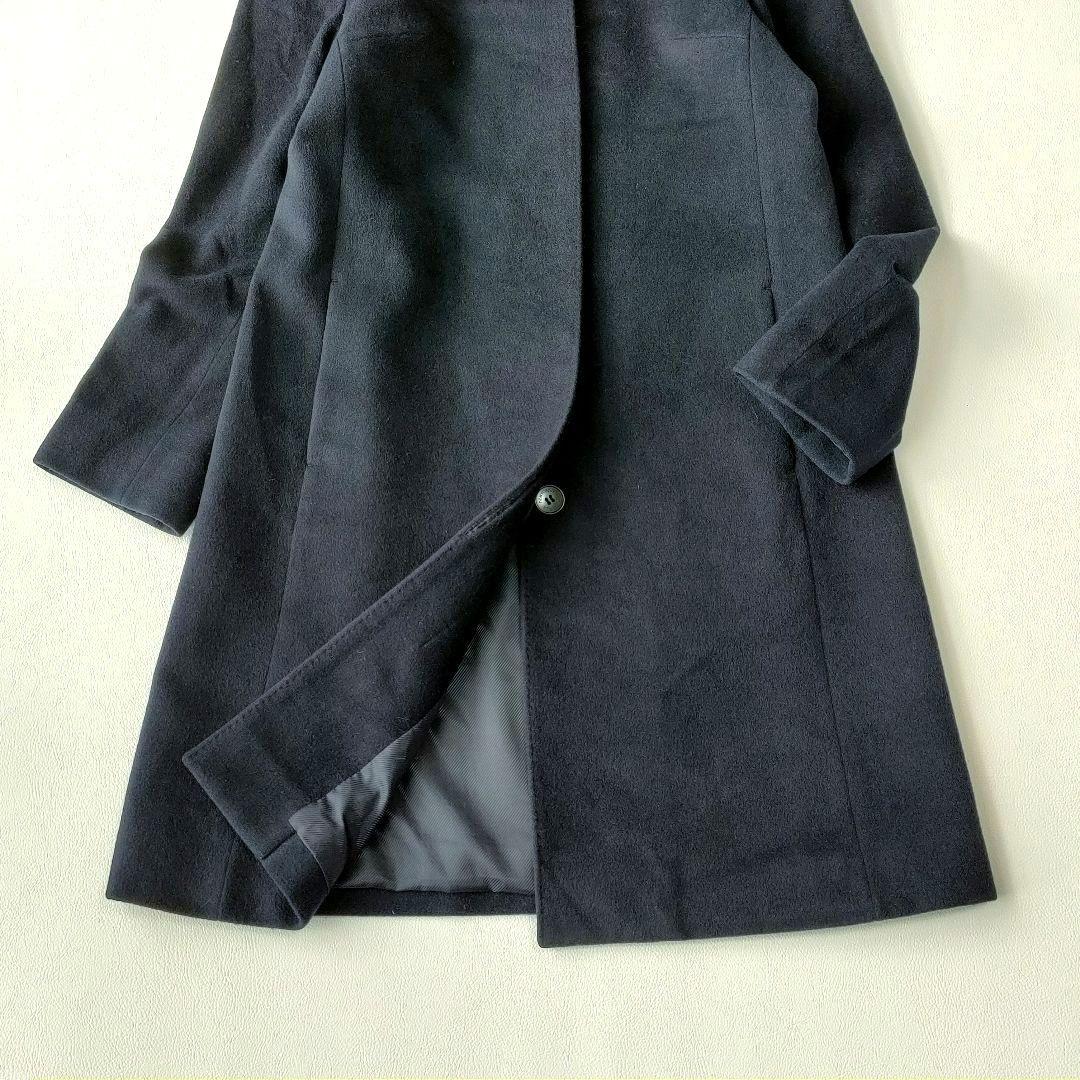 【美品】ニューヨーカー　高級ウールビーバーコート　ノーカラー　シルク　アンゴラ混