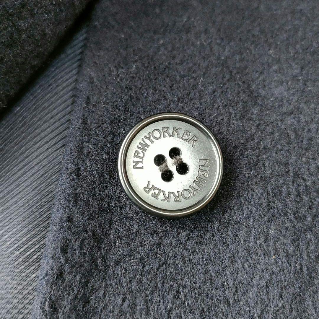 【美品】ニューヨーカー　高級ウールビーバーコート　ノーカラー　シルク　アンゴラ混