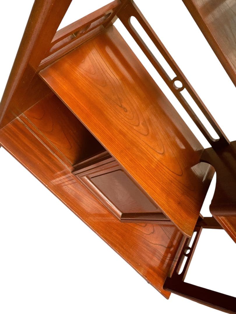 茶箪笥/リビングボード/違い棚 シェルフ 収納 工芸品 和製家具 レトロ