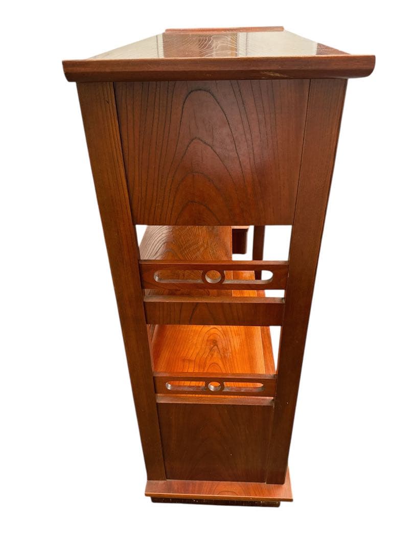 茶箪笥/リビングボード/違い棚 シェルフ 収納 工芸品 和製家具 レトロ