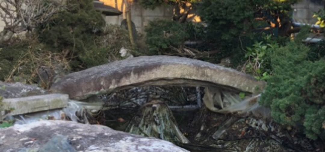 【茨城県南・引き取り限定】石 弓形橋 石橋 置物 日本庭園