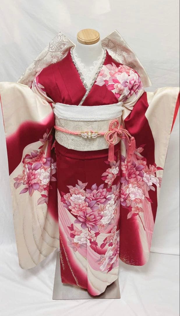 花柄振袖　振袖 正絹　振袖フルセット　成人式　　振袖7点セット