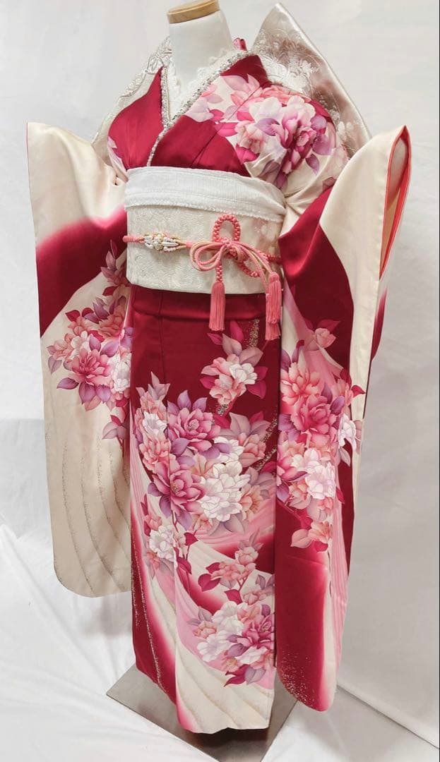 花柄振袖　振袖 正絹　振袖フルセット　成人式　　振袖7点セット