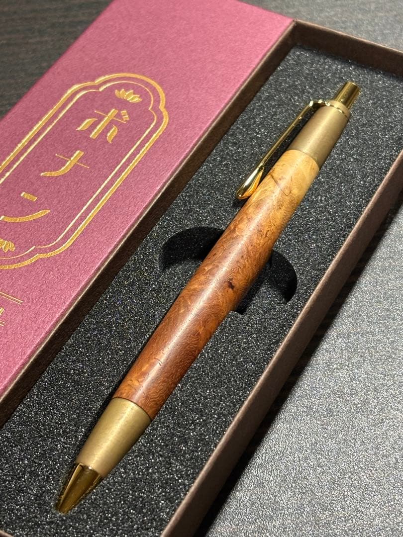 【保証書あり】ボナンペン シャープペン(本花梨コブ源平/真鍮金具)
